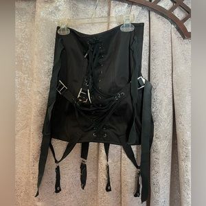 UNIF rare medical corset skirt garters S goth fetish bdsm Halloween punk